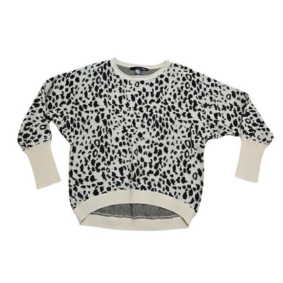 Ellison Sweaters - Ellison Leopard Print Sweater Women's Size L Beige Black Long Sleeve Knit Top